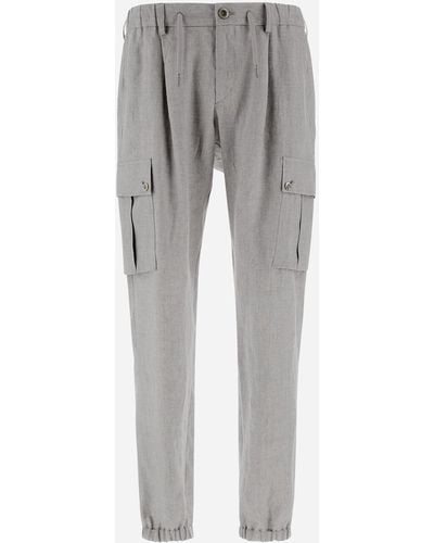 Herno Resort Trousers In New Lino - Grey