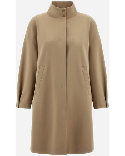 Herno First-act Pef High-neck Coat - Natural