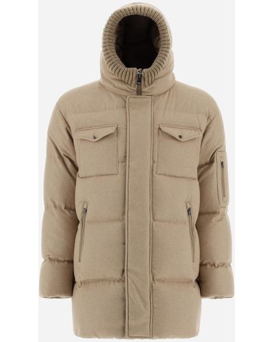 Herno Silk And Cashmere Parka - Natural