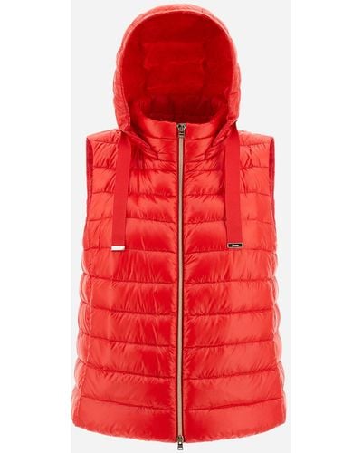 Herno Sleeveless Jacket In Nylon Ultralight - Red
