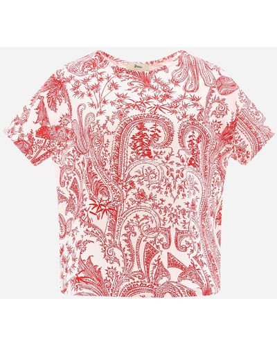 Herno T-shirt In Oriental Fancy Jersey - Pink