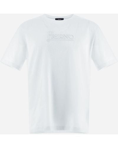 Herno T-SHIRT IN COMPACT JERSEY - Bianco
