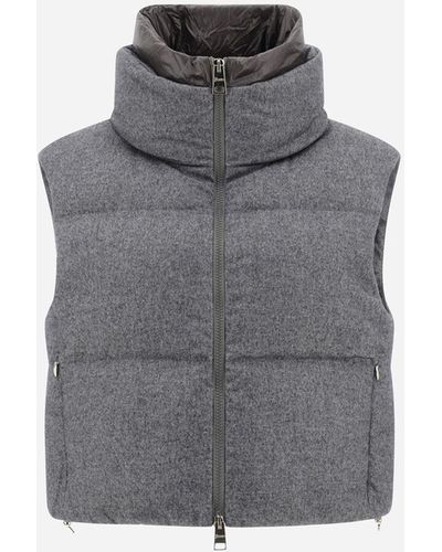Herno Cashmere, Silk And Nylon Ultralight Sleeveless Jacket - Grey