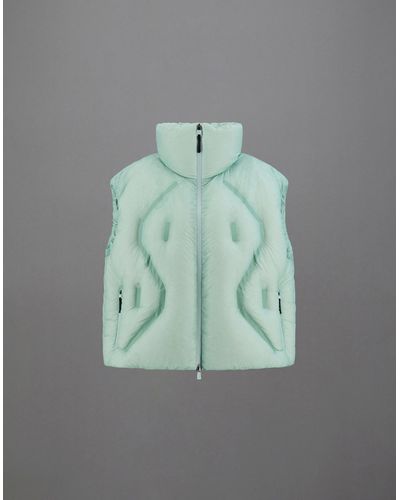 Herno Sleeveless Laminar Jacket In Translucent Ripstop - Green