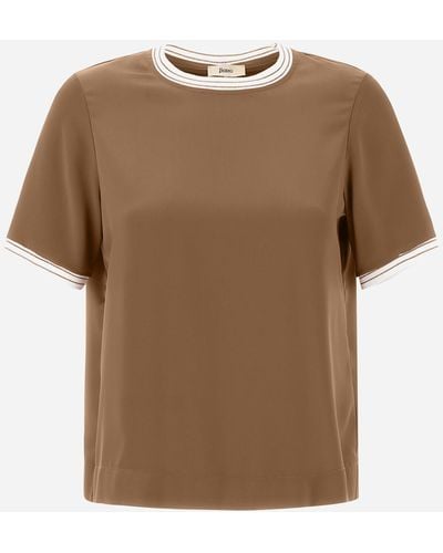 Herno Casual Satin T-shirt - Brown