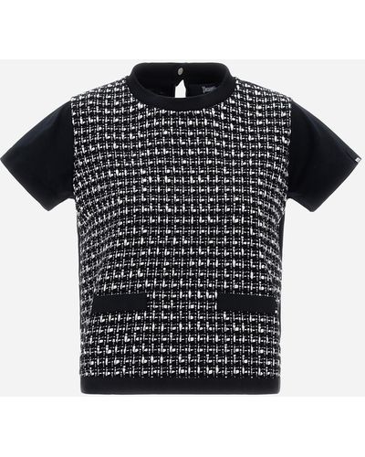 Herno Camiseta De Chic Cotton Jersey Y Trend Tweed - Black