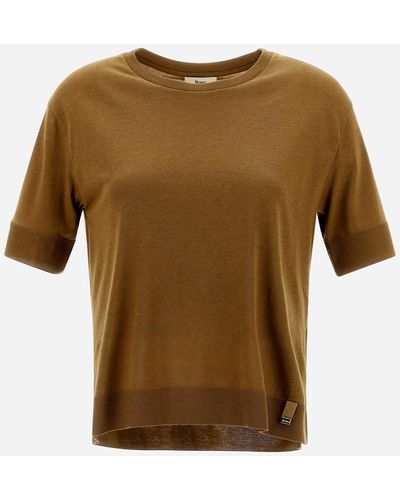 Herno Glam Knit Effect T-shirt - Natural