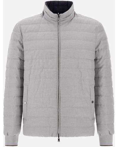 Herno Reversible Cotton Cashmere Rain And Ecoage Bomber - Gray