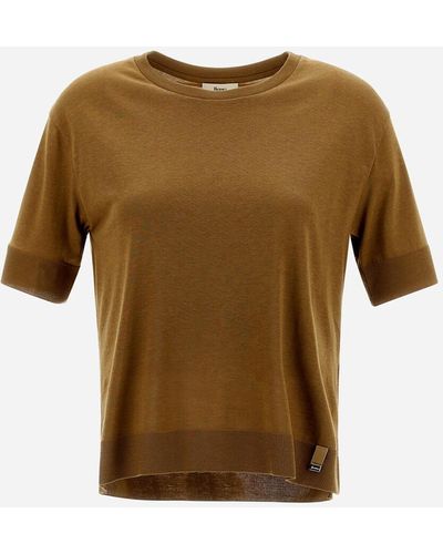 Herno T-SHIRT IN GLAM KNIT EFFECT - Neutro