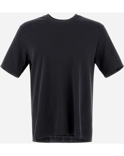 Herno T-SHIRT IN JERSEY KNIT EFFECT - Nero