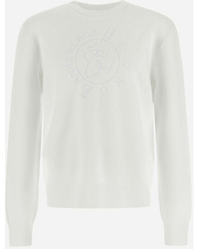 Herno Globe Jumper In Photocromatic Knit - White