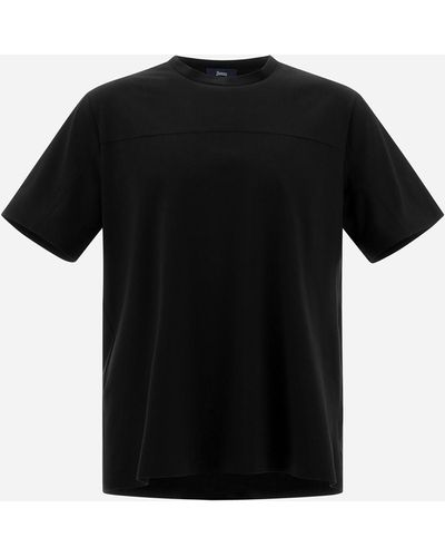 Herno T-shirt In Superfine Cotton Stretch - Black