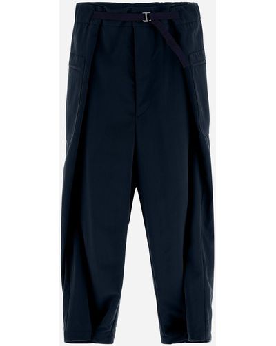 Herno Globe Trousers In Recycled Nylon Twill - Blue