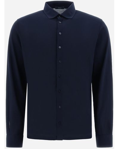 Herno Shirt In Crepe Jersey - Blue