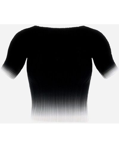 Herno T-SHIRT IN PLISSÉ NUANCE - Nero