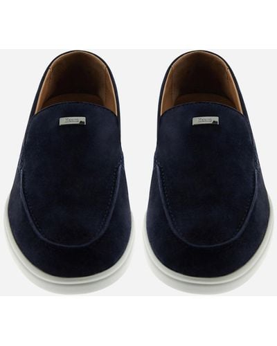 Herno Suede And Monogram Loafers - Blue