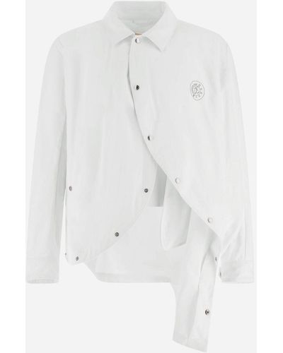 Herno CAMICIA GLOBE IN RECYCLED TWILL - Bianco
