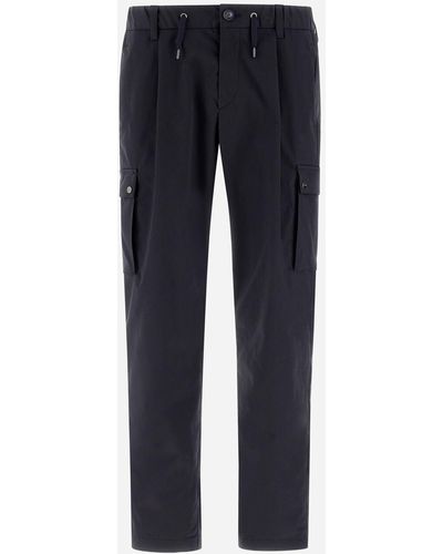 Herno Resort Trousers In Cotton Feel - Blue