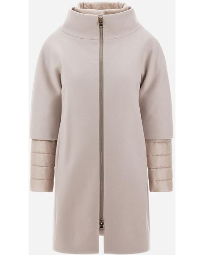 Herno CAPPOTTO IN LANA ECOLOGICA E NYLON ULTRALIGHT - Grigio