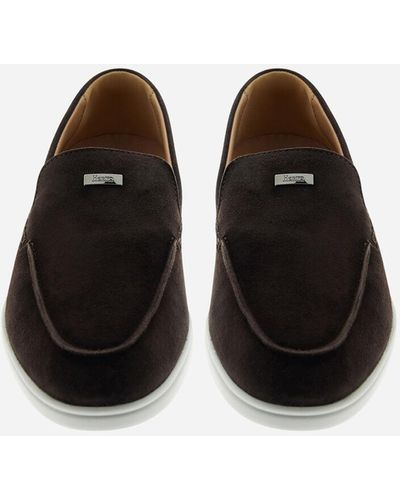 Herno Suede And Monogram Loafers - Black