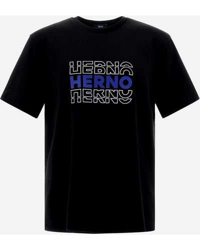 Herno T-shirt In Compact Jersey - Black