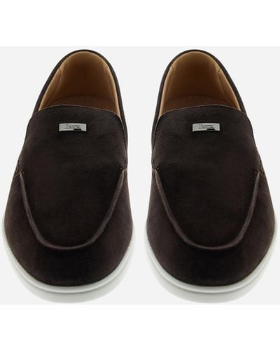 Herno Suede And Monogram Loafers - Black