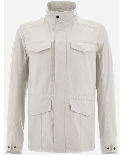 Herno Field Jacket In Light Cotton Stretch - White