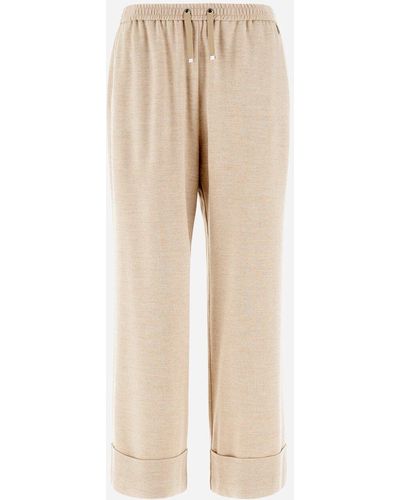 Herno Resort Trousers In Flannel Effect - Natural