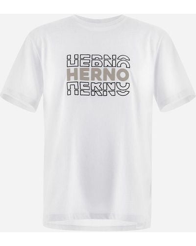 Herno T-SHIRT IN COMPACT JERSEY - Bianco