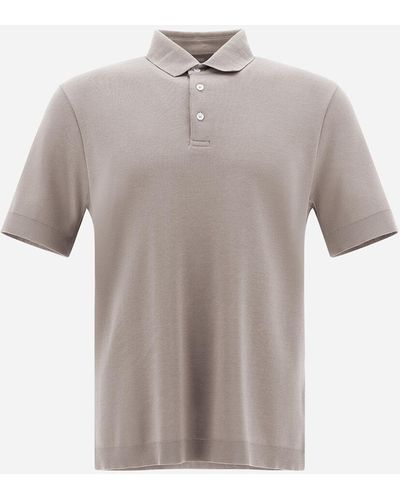 Herno POLO IN JERSEY KNIT EFFECT - Grigio