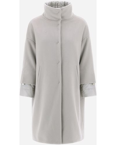 Herno Business Cashmere And Nylon Ultralight Coat - Gray