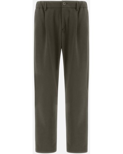 Herno Pants In Light Non-washed Scuba - Green