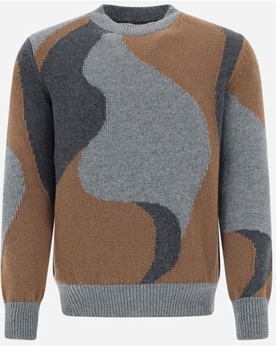 Herno Resort Waves Knit Sweater - Gray