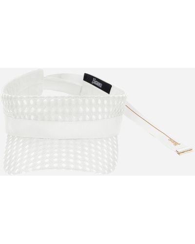 Herno Coated Lace And Grosgrain Visor - White