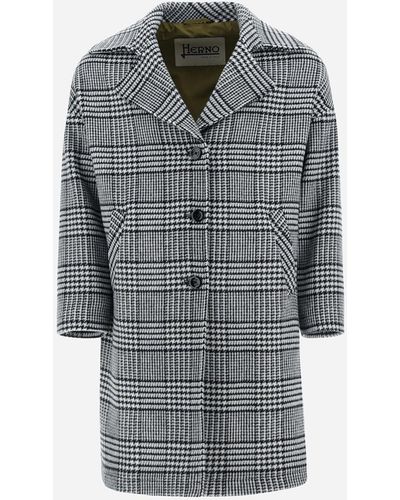 Herno Up To Plaid Coat - Grey