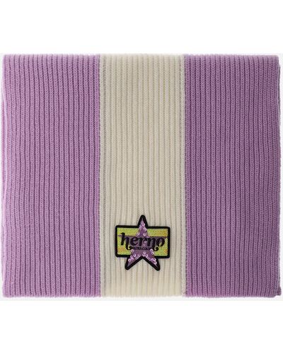 Herno Infinity Star Patch Scarf - Purple