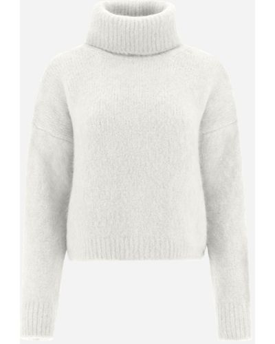 Herno Sweater In Fluffy Wool - White