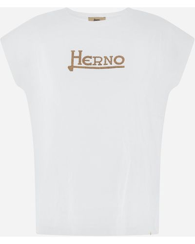 Herno Camiseta De Interlock Jersey - White