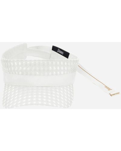 Herno Coated Lace And Grosgrain Visor - White