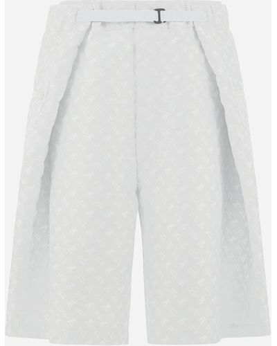 Herno Globe Cropped Pants In Photocromatic Monogram - White