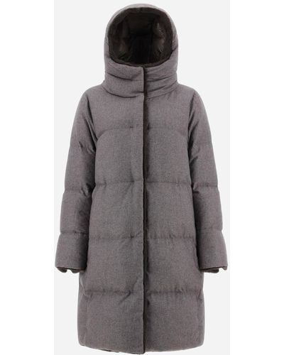 Herno Cashmere, Silk And Lady Faux Fur Parka - Grey