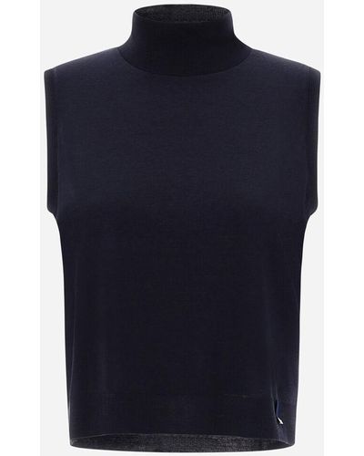 Herno TOP IN GLAM KNIT EFFECT - Blu