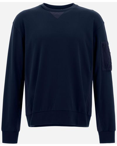 Herno Interlock Sweater And Ultralight Crease Sweatshirt - Blue