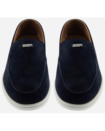 Herno Suede And Monogram Loafers - Blue