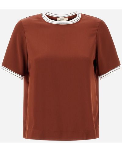 Herno T-SHIRTIN IN CASUAL SATIN - Rosso