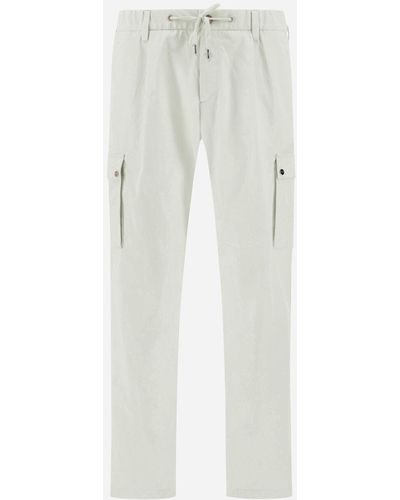 Herno Resort Trousers In Cotton Feel - White