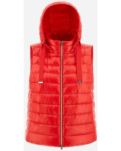 Herno Sleeveless Jacket In Nylon Ultralight - Red