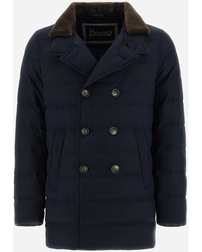 Herno PEACOAT IN NORFOLK - Blu