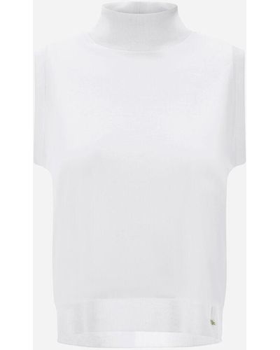 Herno TOP IN GLAM KNIT EFFECT - Bianco