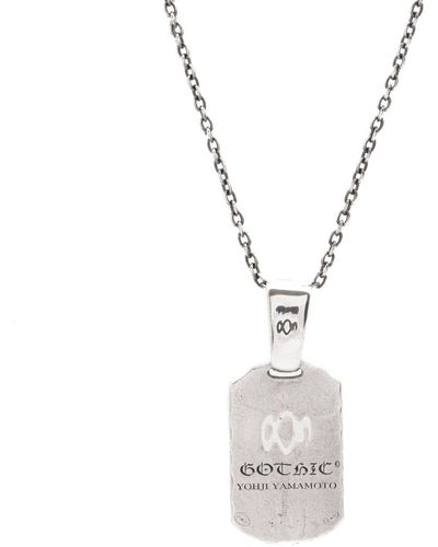 Yohji Yamamoto Silver Dog Tag Necklace for Men | Lyst Australia